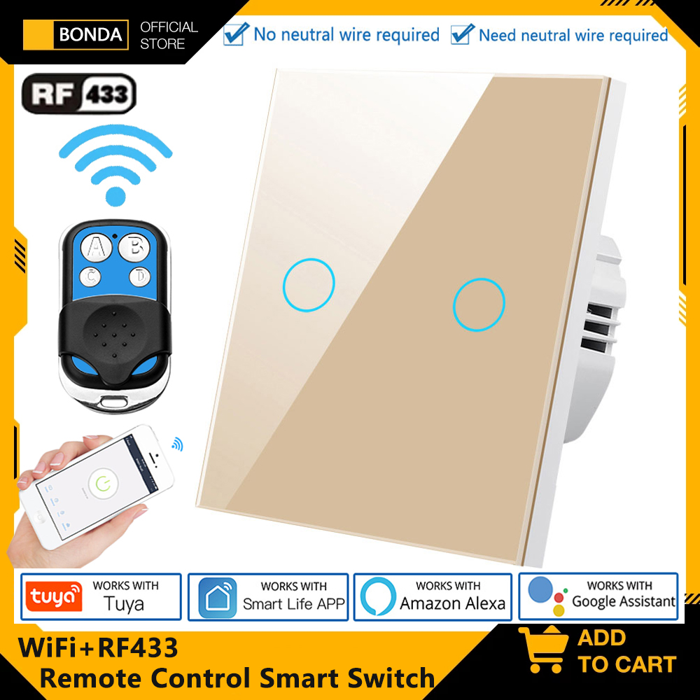 Smart Light Switch Wifi - Tuya EU WiFi + RF433 interruptor