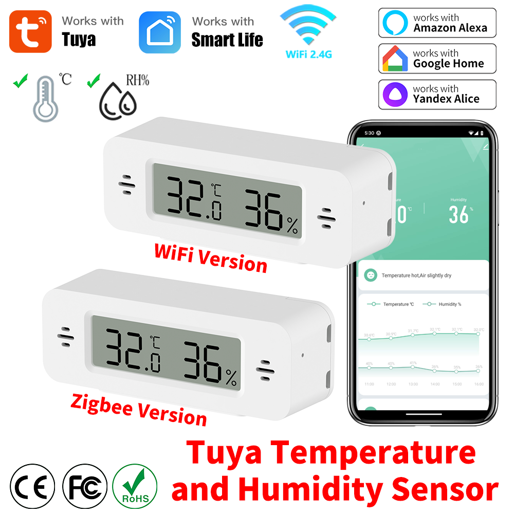 Tuya WiFi/Zigbee Sensor de tem - Smart Home Automation Kit reseña y precio